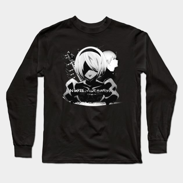 Nier Automata ''14TH MACHINE WAR'' Anime Long Sleeve T-Shirt by riventis66